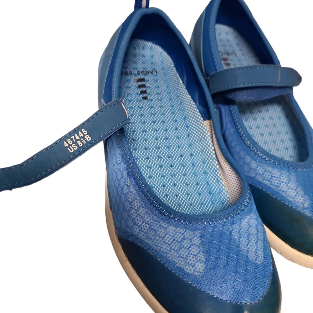 Lands End Water Mary Jane Shoes Turquoise & Blue Size 8-1/2B (Medium) - Picture 6 of 6